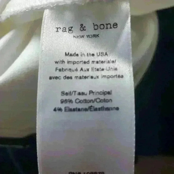 Rag & bone white Simone cotton  pants size 00 - Picture 3 of 7